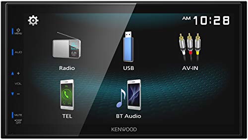 KENWOOD DMX125BT 6.8 Inch LCD Touchscreen Digital Media Car Stereo, Bluetooth Audio and Hands Free Calling, Double Din, USB, Rear Camera Input, AM/FM Radio KENWOOD DMX125BT 6.8 Inch LCD Touchscreen Digital Media Car Stereo, Bluetooth Audio and Hands Free Calling, Double Din, USB, Rear Camera Input, AM/FM Radio